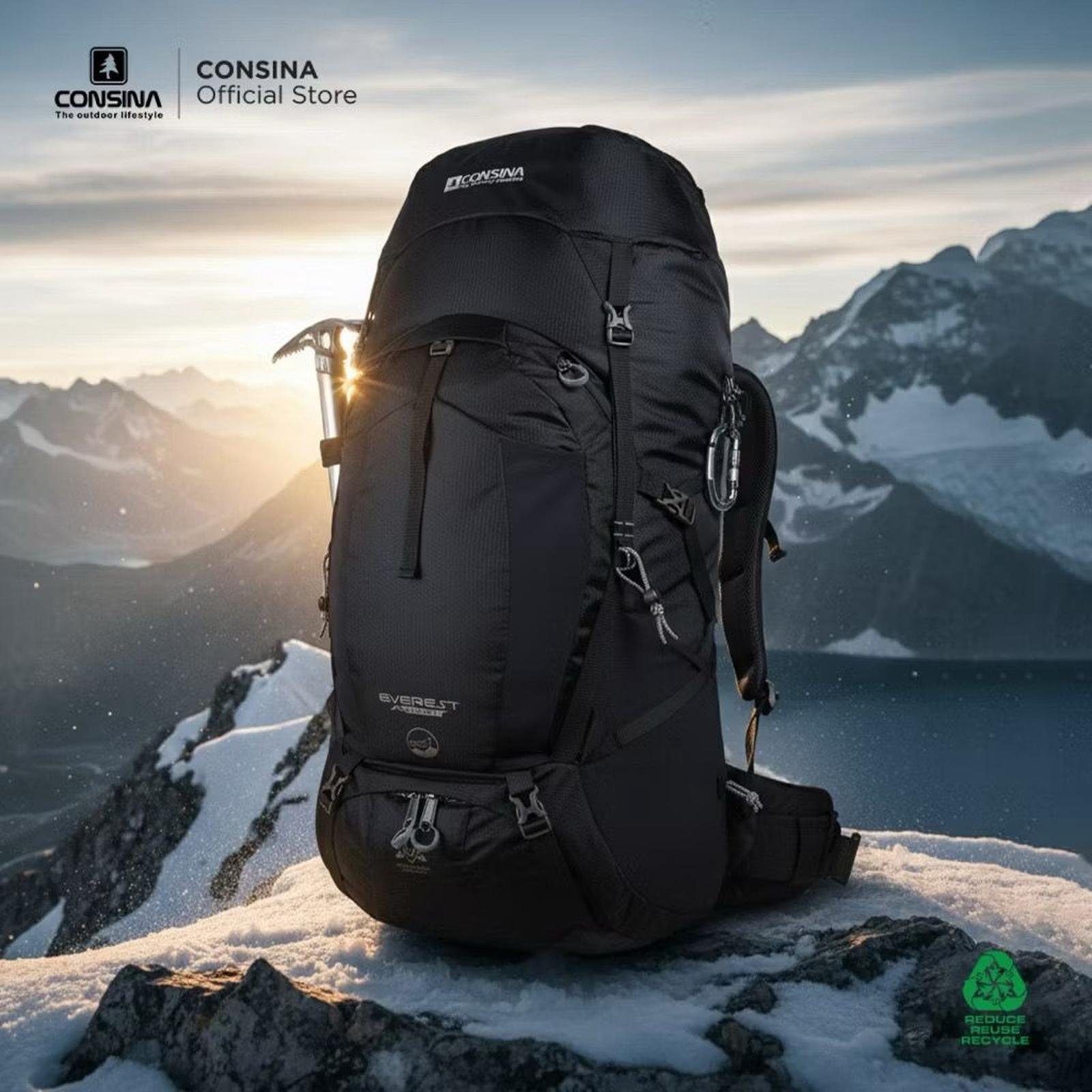 CONSINA Everest Upgrade 2025 Batch 3 Ransel Carrier Backpack Gunung Outdoor Hiking Expedition Travel | 60+5L